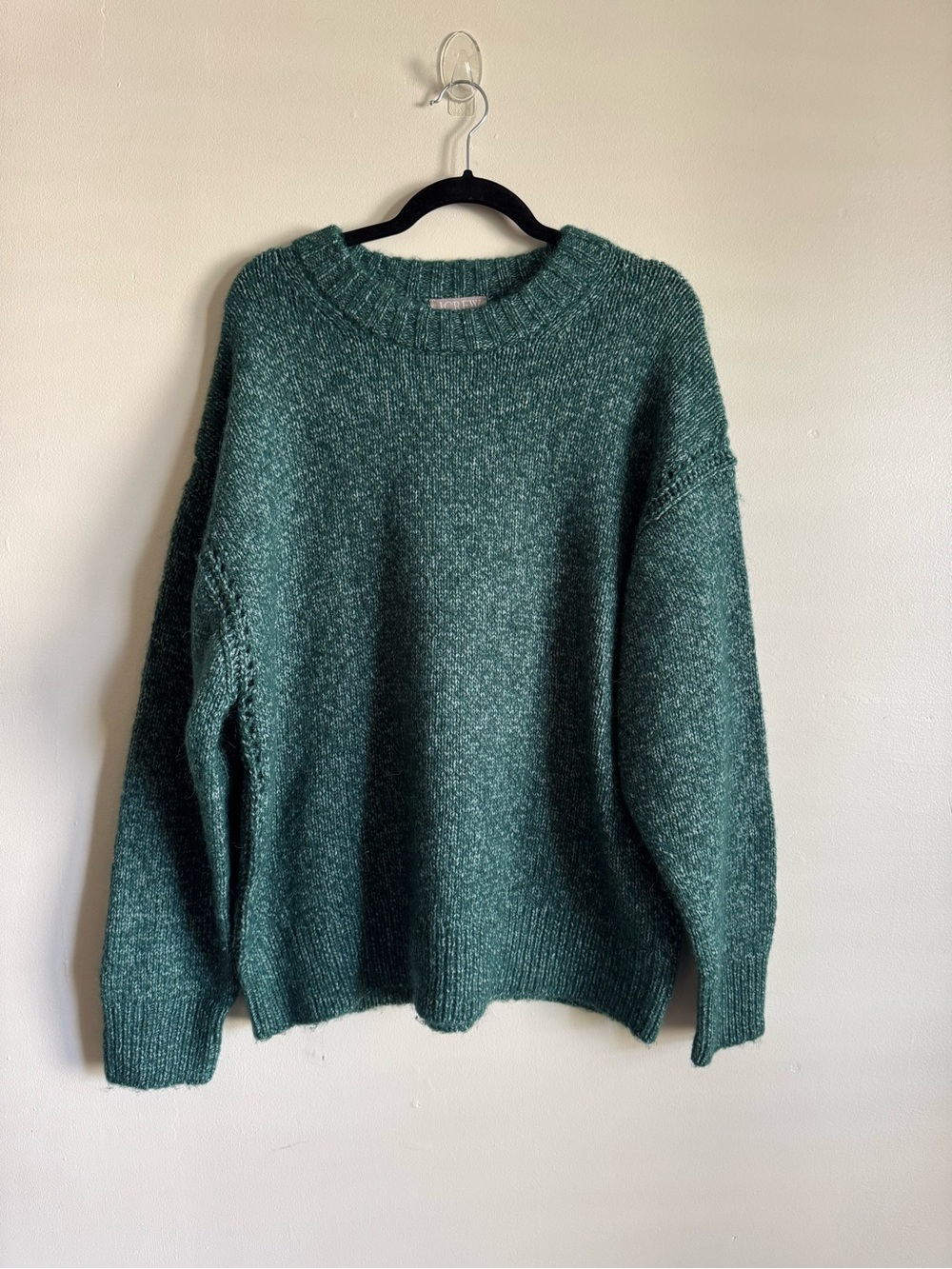 New J. Crew Relaxed Crewneck Pullover Sweater Size Large- Green CO388